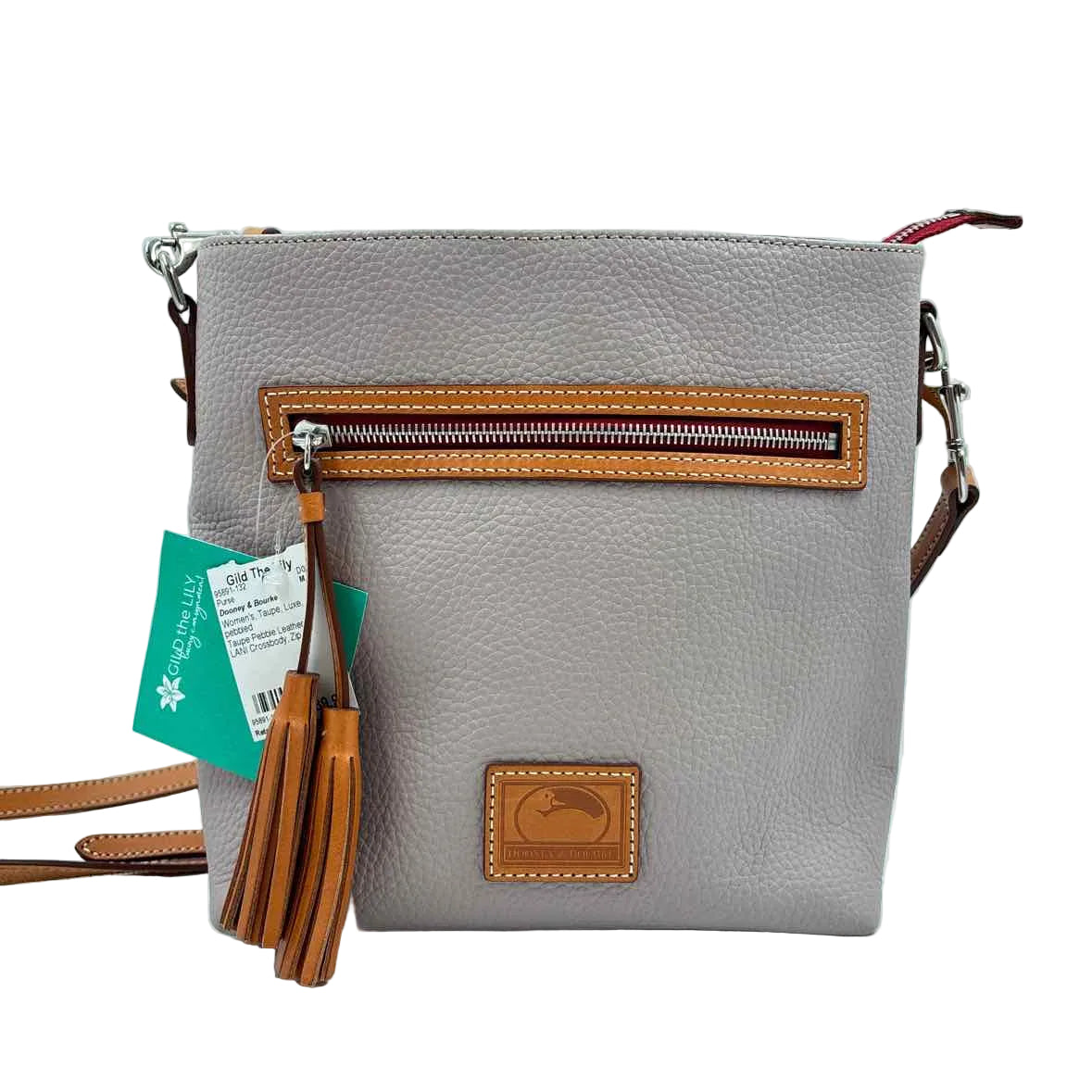 DOONEY & BOURKE Taupe Gray Pebble Leather LANI Crossbody Purse
