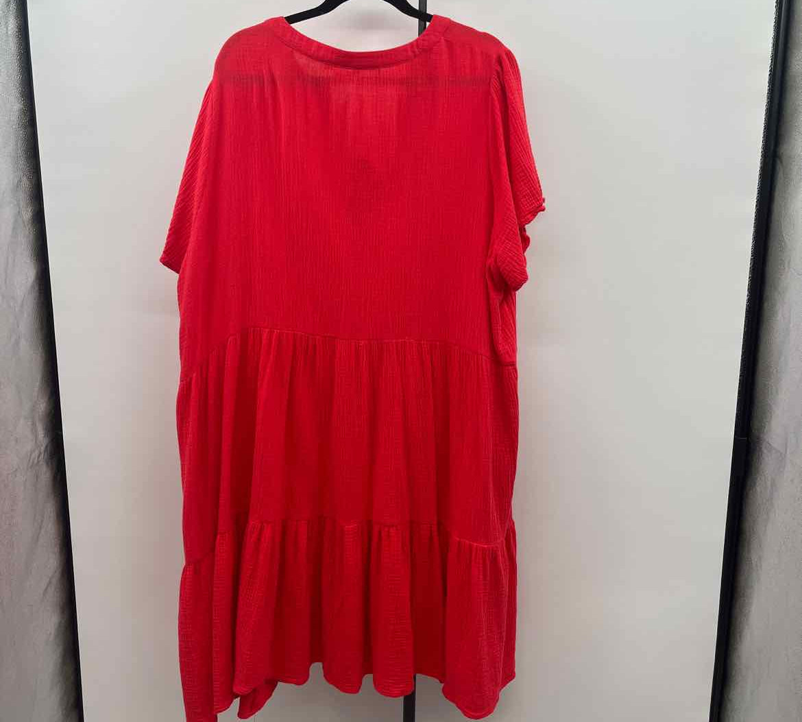 Lucky Brand Women's Size 20 Red Textured Dress