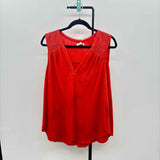 Max Studio Women's Size 1X Orange Textured Sleeveless Shirt