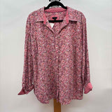 Talbots Women's Size 3X Red Floral Long Sleeve Shirt