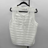 Chico's Women's Size XL White Stripe Sleeveless Shirt