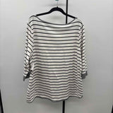Talbots Women's Size 2X Black Stripe Long Sleeve Shirt