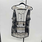 Style & Co. Women's Size XL Black Abstract Sleeveless Shirt
