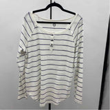 SO Women's Size XL White Stripe Long Sleeve Shirt
