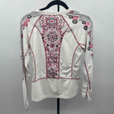 Athleta Women's Size M White Floral Long Sleeve Shirt