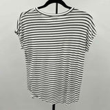 Rebel Society Women's Size XS Black Stripe Short Sleeve Shirt