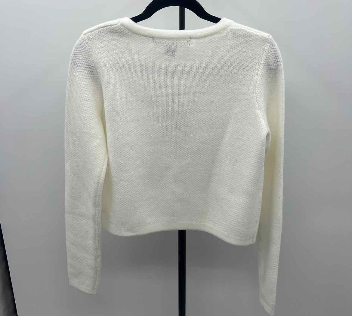 French Connection Women's Size S White Textured Cardigan