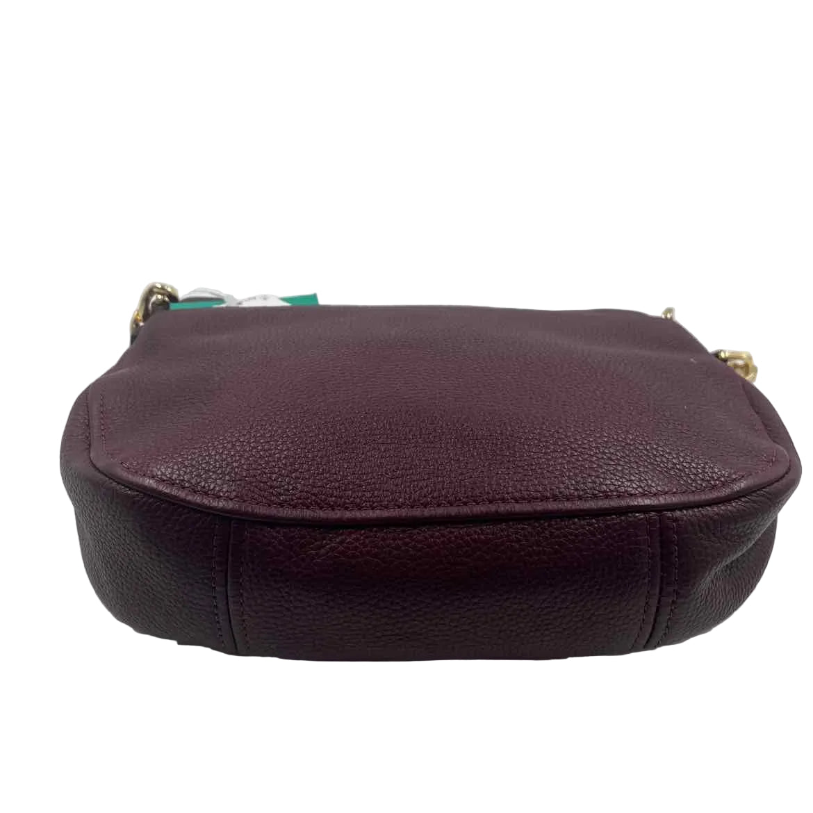 Bottom MICHAEL KORS Wine Pebbled Leather BEDFORD STUD Shoulder Bag Purse