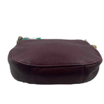 Bottom MICHAEL KORS Wine Pebbled Leather BEDFORD STUD Shoulder Bag Purse