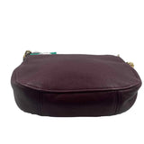 Bottom MICHAEL KORS Wine Pebbled Leather BEDFORD STUD Shoulder Bag Purse