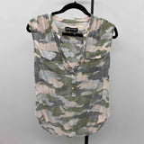 DKNY Women's Size S Green Camoflage Sleeveless Shirt
