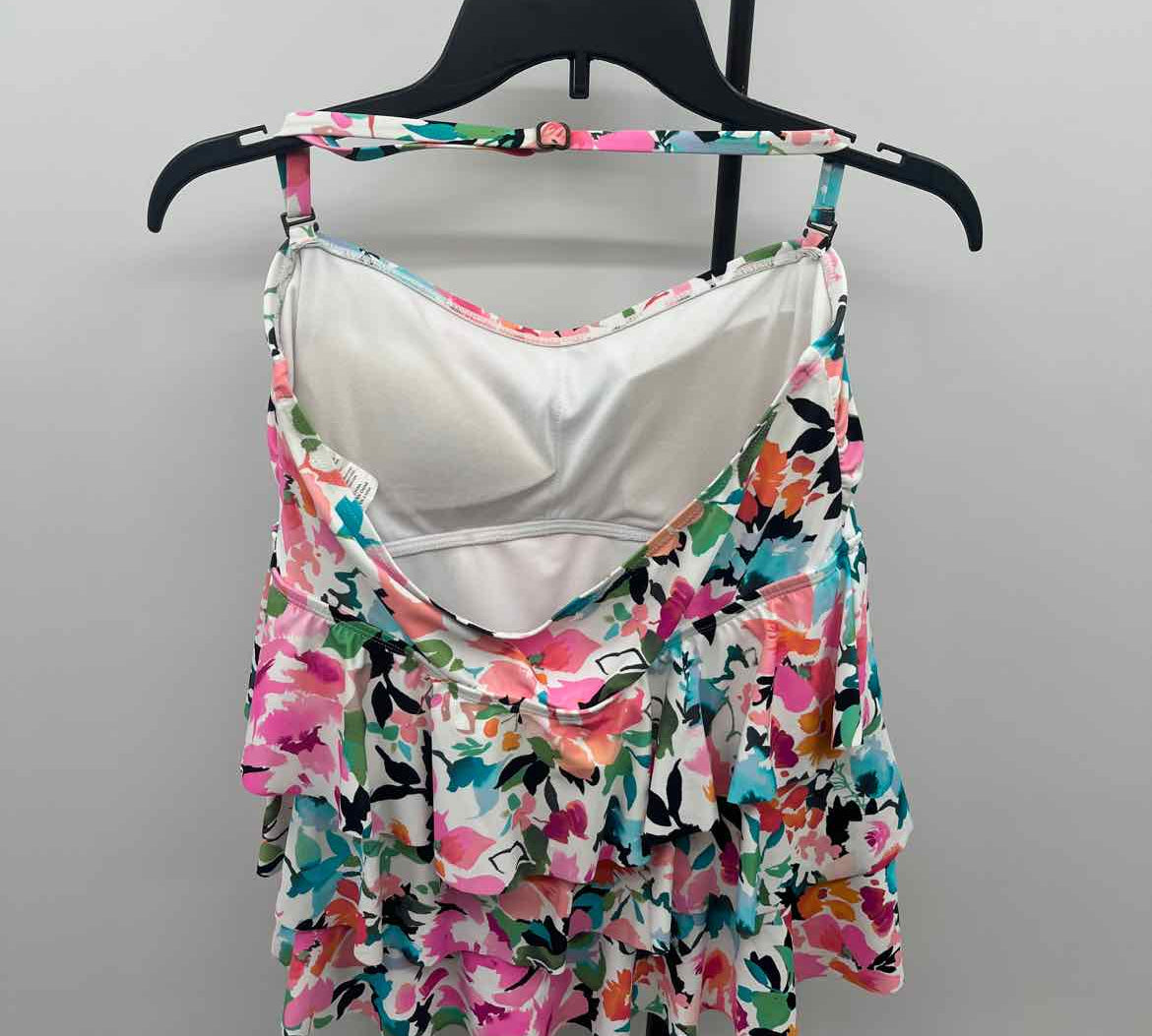 Island Escape Women's Size 14 Multi-Color Floral Swimsuit - Separate