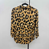Inc Women's Size L Tan Animal Print Long Sleeve Shirt