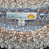 C&C California Women's Size S Blue Stripe Sweater