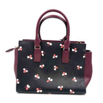Back KATE SPADE Wine & Black PVC DUSK BUDS DITSY Print CAMERON Handled Satchel 