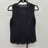 J Crew Women's Size XS Black Lace Sleeveless Shirt