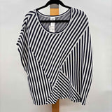 CABI Women's Size S Navy Stripe Sleeveless Shirt
