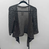 M. Rena Women's Size L Olive mesh Cardigan