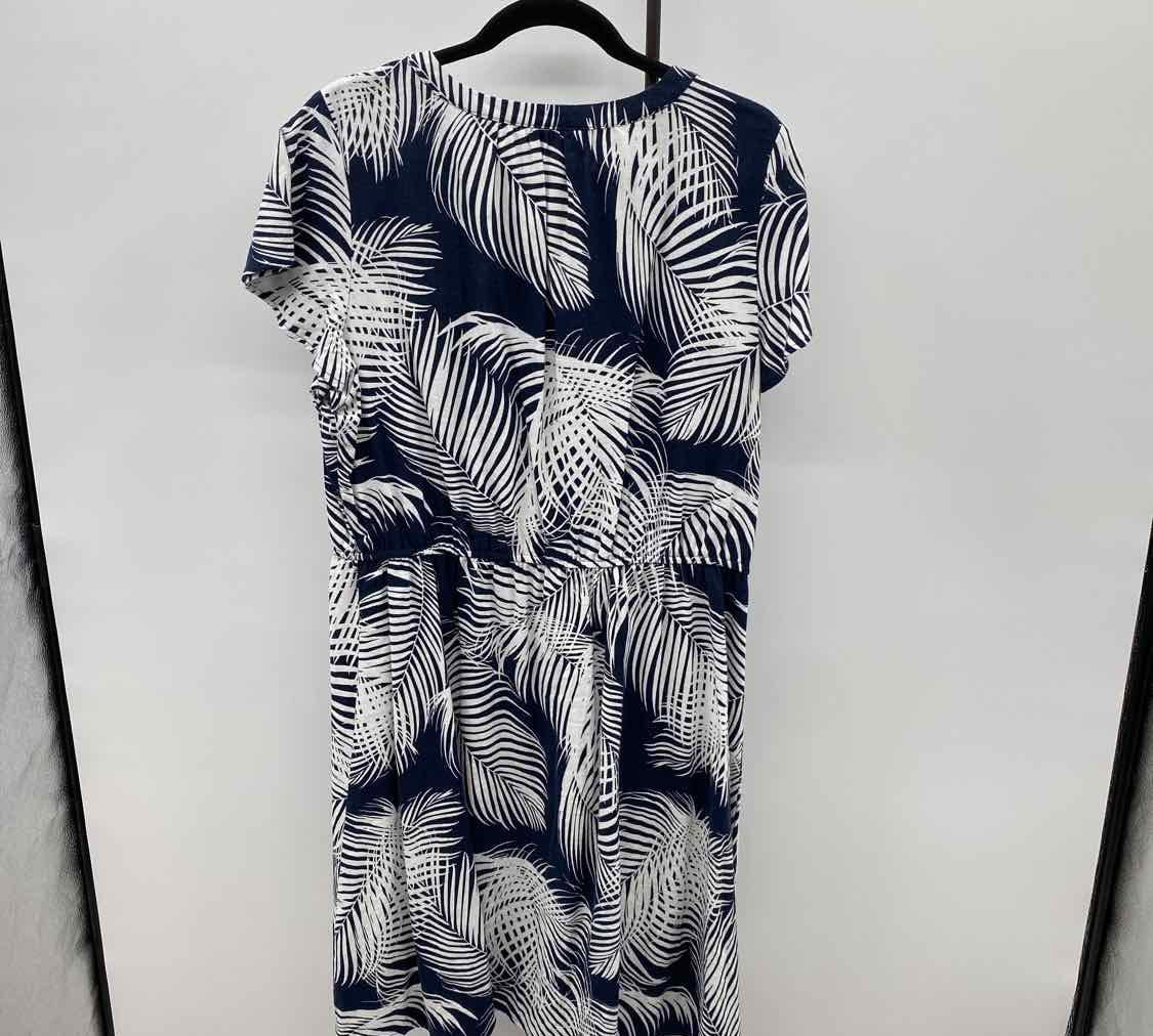 Liz Claiborne Women's Size 14 Navy Leaf Dress