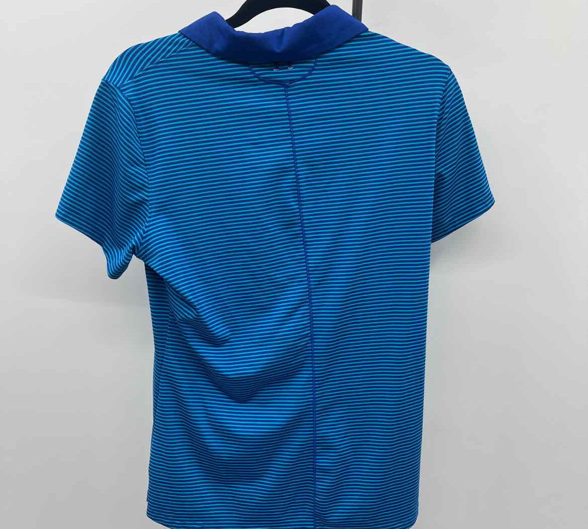 Under Armour Women's Size L Blue Stripe Short Sleeve Shirt