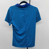 Under Armour Women's Size L Blue Stripe Short Sleeve Shirt
