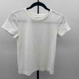 FLX Women's Size M White Ribbed Short Sleeve Shirt