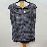 Loft Women's Size S Navy Print Sleeveless Shirt
