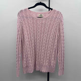St. John's Bay Women's Size XLP Pink Cable Knit Sweater