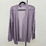 Lety Me Women's Size M Purple Open Weave Cardigan