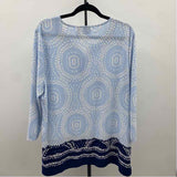Chico's Women's Size XL Light Blue Abstract Tunic