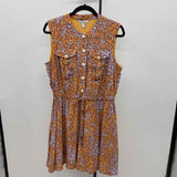 Nine West Women's Size 14 Orange Animal Print Dress