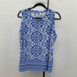 Chaus Women's Size XL Blue Damask Sleeveless Shirt