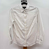 Banana Republic Women's Size S White Spotted Long Sleeve Shirt