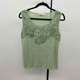 Chico's Women's Size L Green Lace Sleeveless Shirt