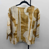 Poetry Women's Size M Ivory Abstract Long Sleeve Shirt