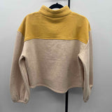 Voy Women's Size L Yellow Color Block Sweatshirt