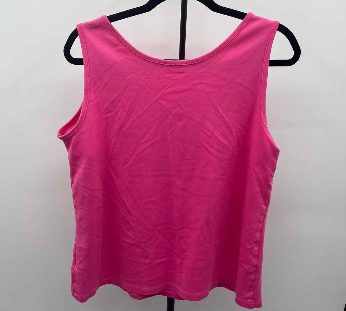Lands End Women's Size 1X Pink Solid Sleeveless Shirt