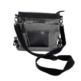 SHERPANI Heathered Gray & Black Fabric Crossbody Purse