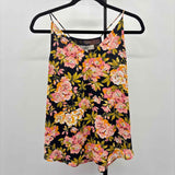 Loft Women's Size MP Blue Floral Sleeveless Shirt