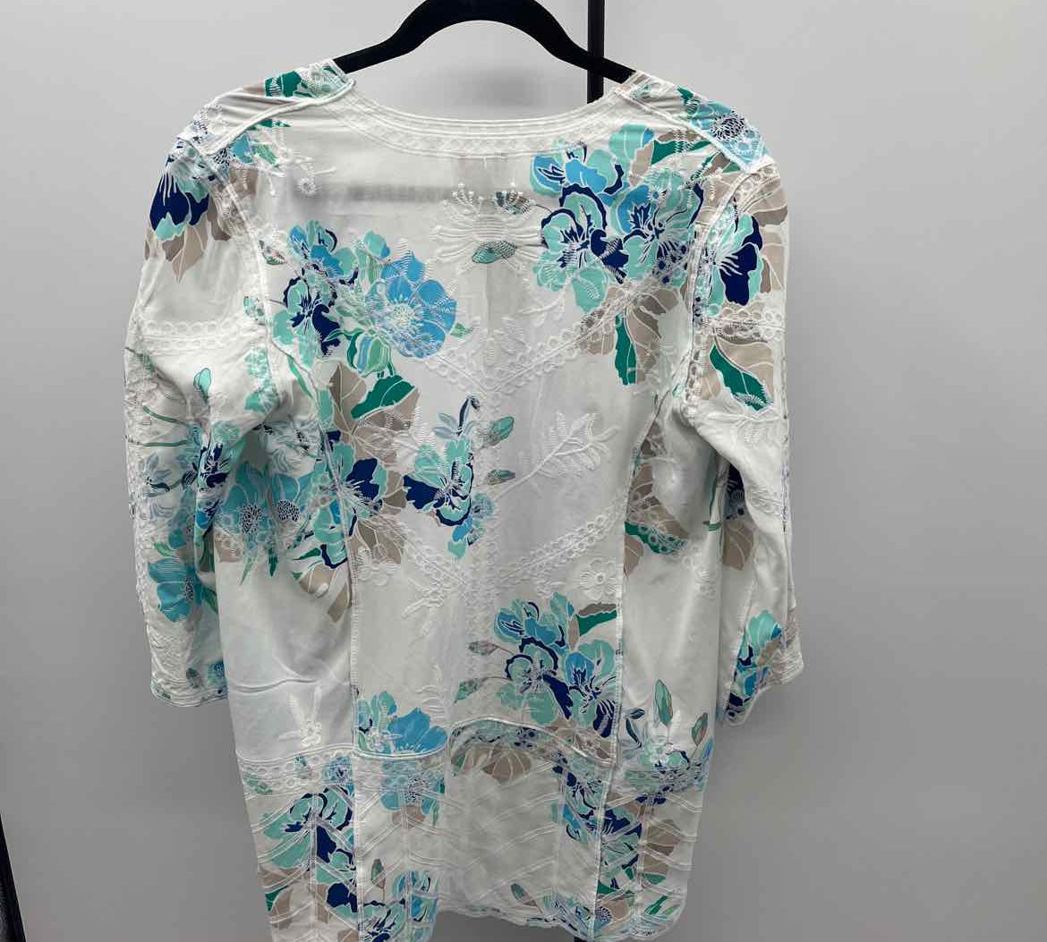 Chico's Women's Size S White Floral Cardigan