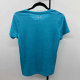 Under Armour Junior's Size S Turquoise Textured Short Sleeve Shirt