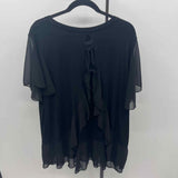 Multiples Women's Size XL Black Solid Short Sleeve Shirt