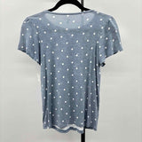 Loft Women's Size XXSP Blue dotted Short Sleeve Shirt