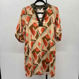 THML Women's Size S Brown Abstract Dress