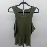 Anthropologie Junior's Size XL Olive Ribbed Sleeveless Shirt