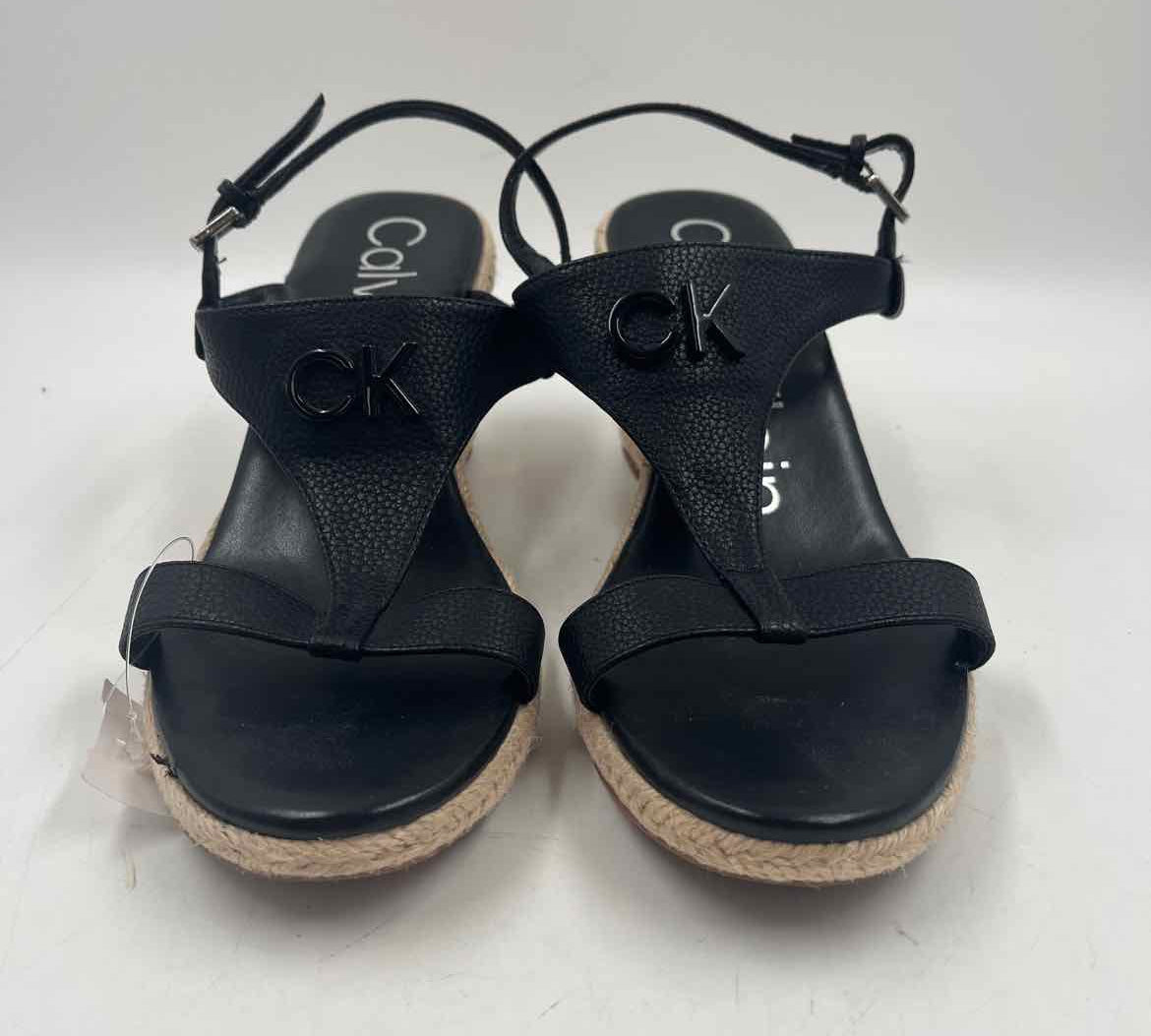 Calvin Klein Women's Shoe Size 9 Black Textured Sandals