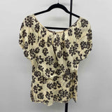 Guinevere Women's Size L Ivory dotted Short Sleeve Shirt