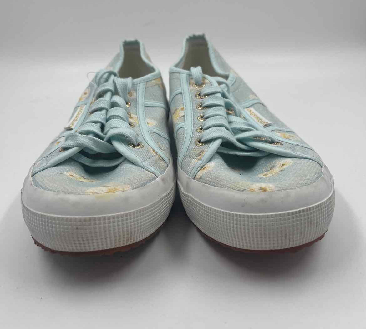 Superga Women's Shoe Size 7.5 Light Blue Floral Sneakers