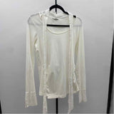 CABI Women's Size M White Solid Long Sleeve Shirt