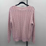 St. John's Bay Women's Size XLP Pink Cable Knit Sweater